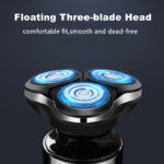 Digital display three heads electric shaver. Whole body washing