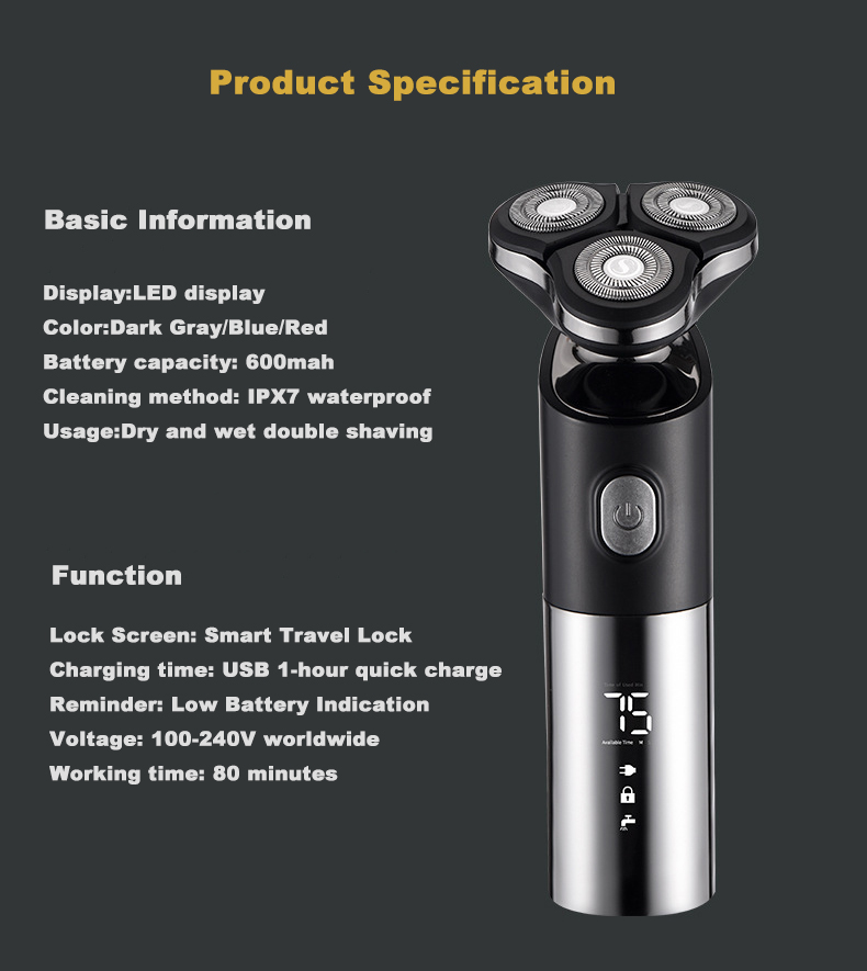 Triple Blade Electric Shaver for Men Electric Shaver