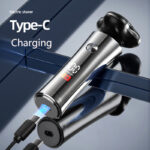 Digital display three heads electric shaver. Whole body washing