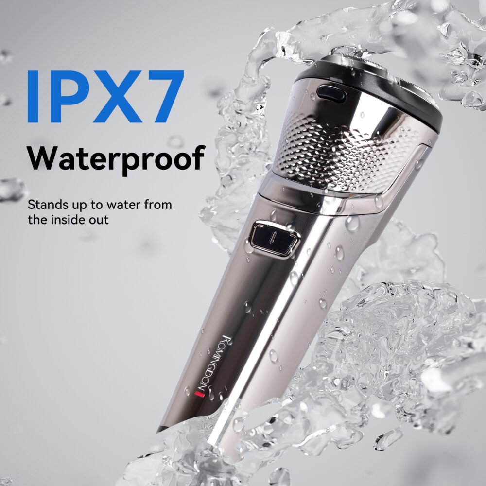 Three blade rotating men's electric shaver