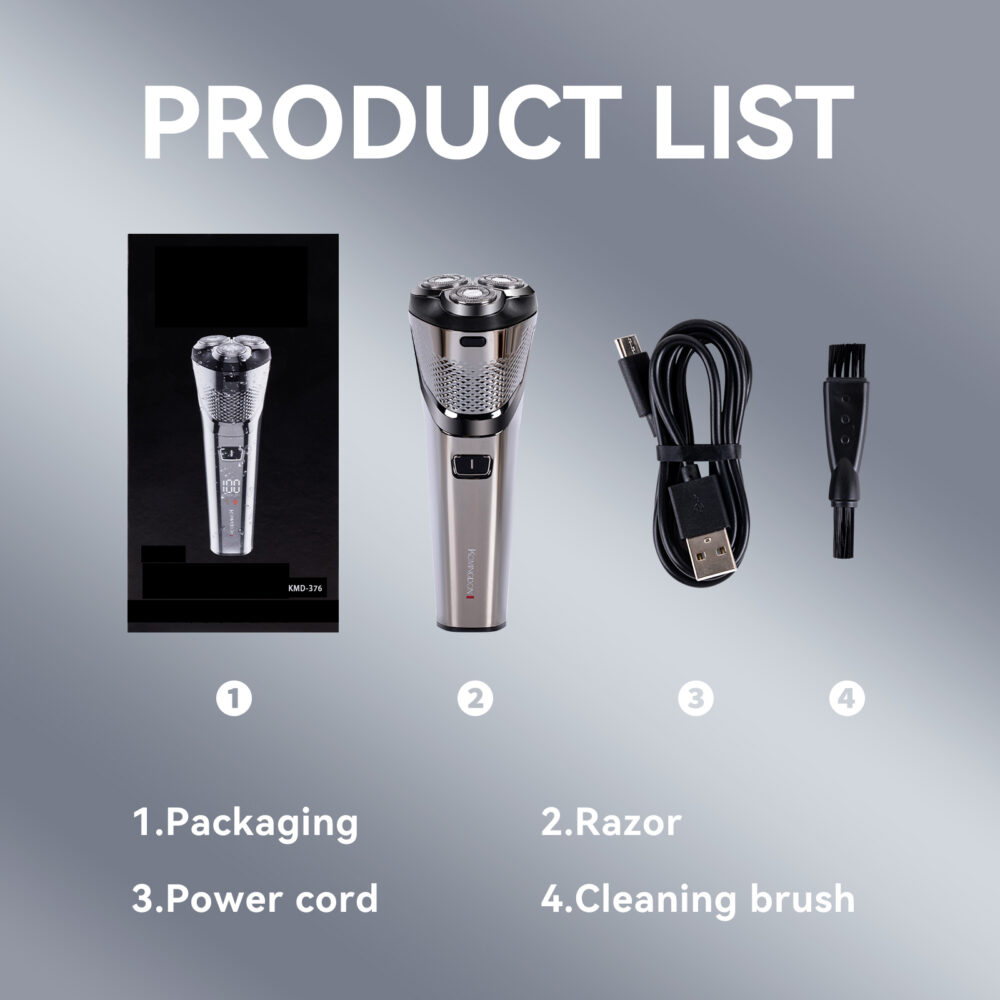 Three blade rotating men's electric shaver