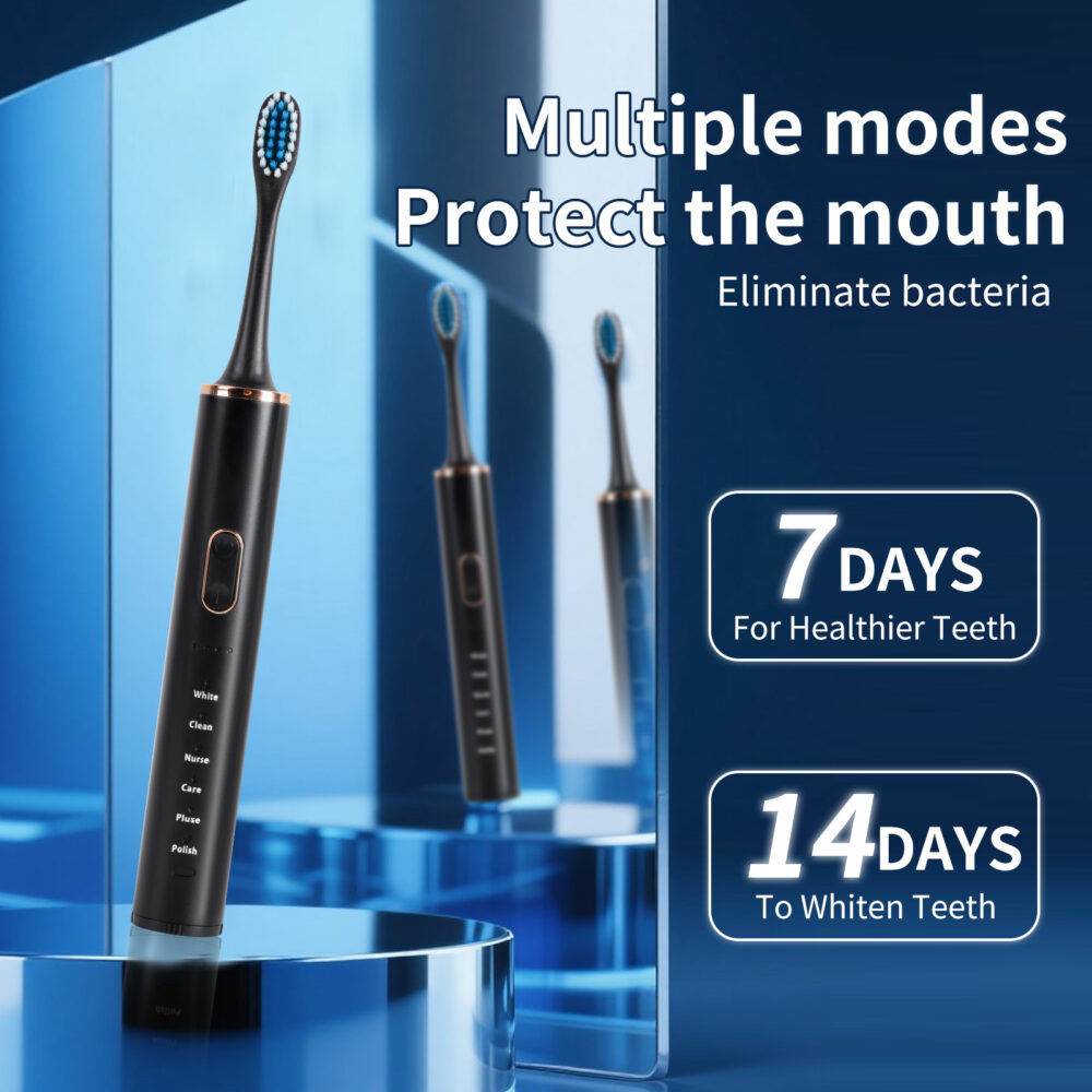 Waterproof sonic soft bristled rechargeable electric toothbrush