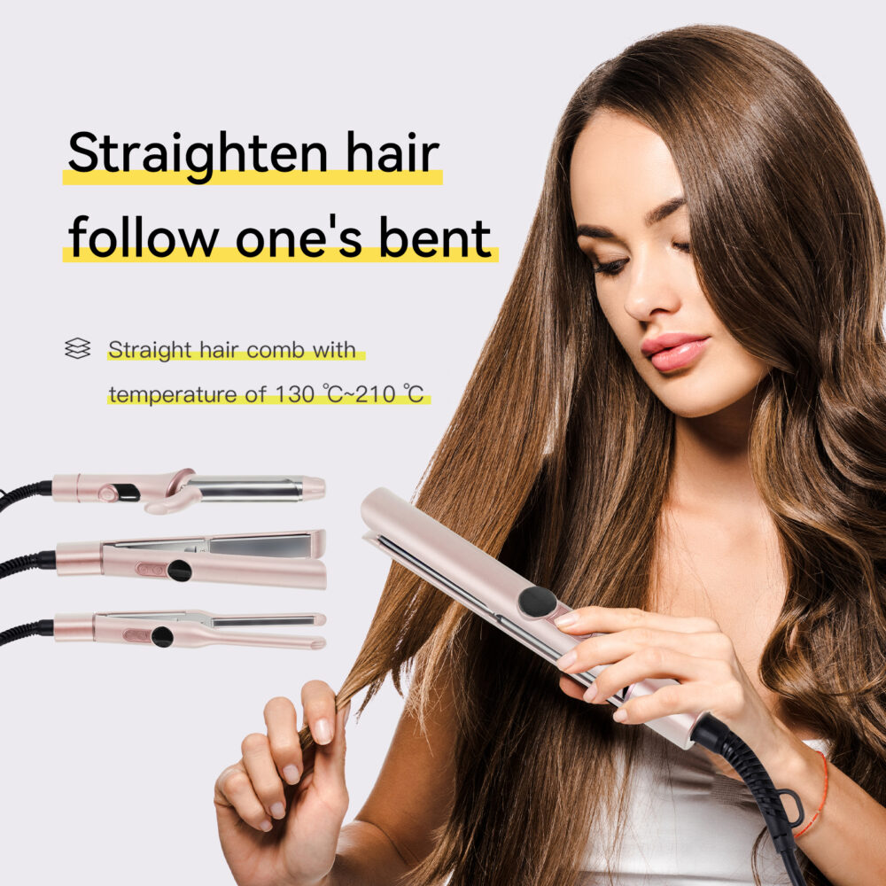 Household electric curling iron, dual-use for straight hair and curly hair