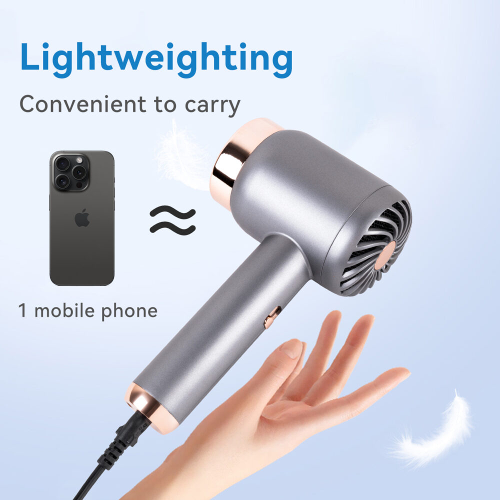 Rechargeable hair dryer, household high-speed negative ion wireless hair dryer