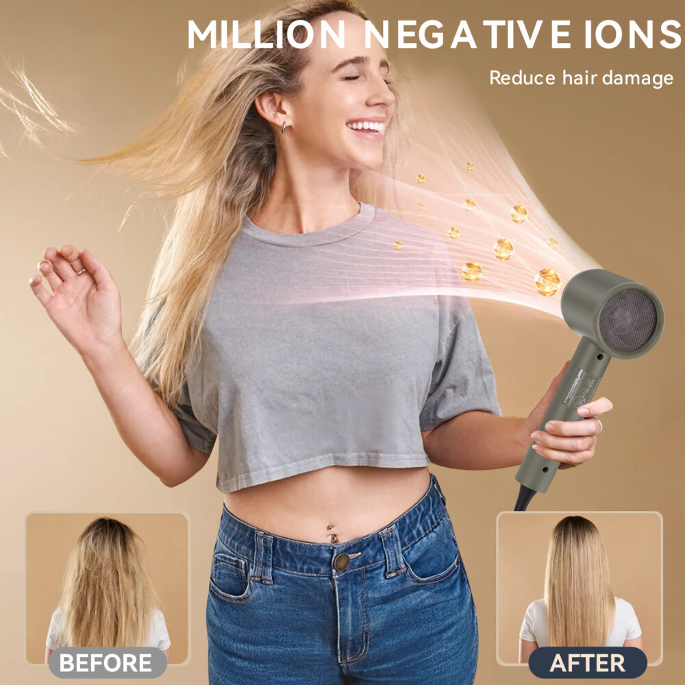 High power high-speed household quick drying hair dryer with negative ion hair care