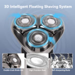 Intelligent floating rotating three blade shaver
