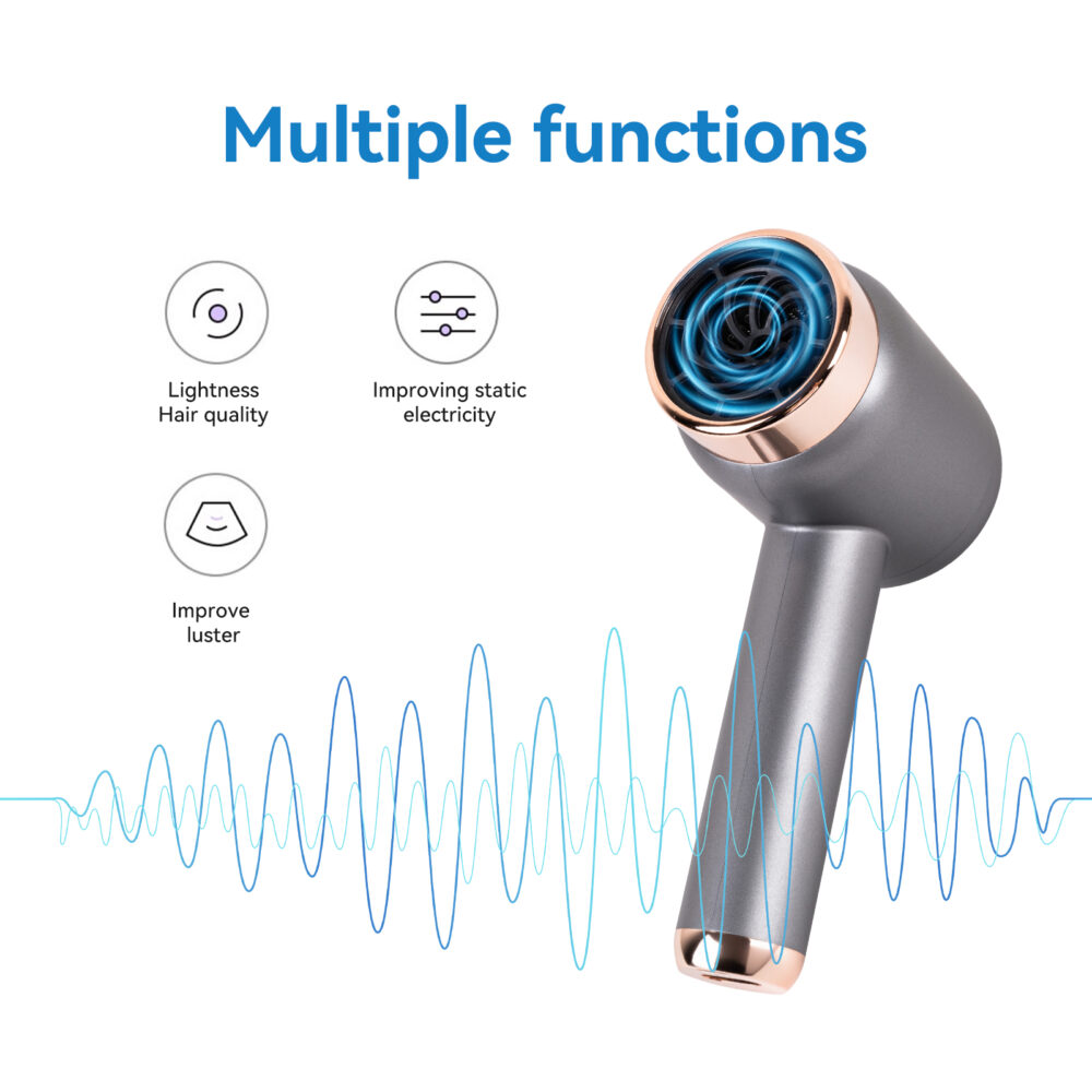 Rechargeable hair dryer, household high-speed negative ion wireless hair dryer
