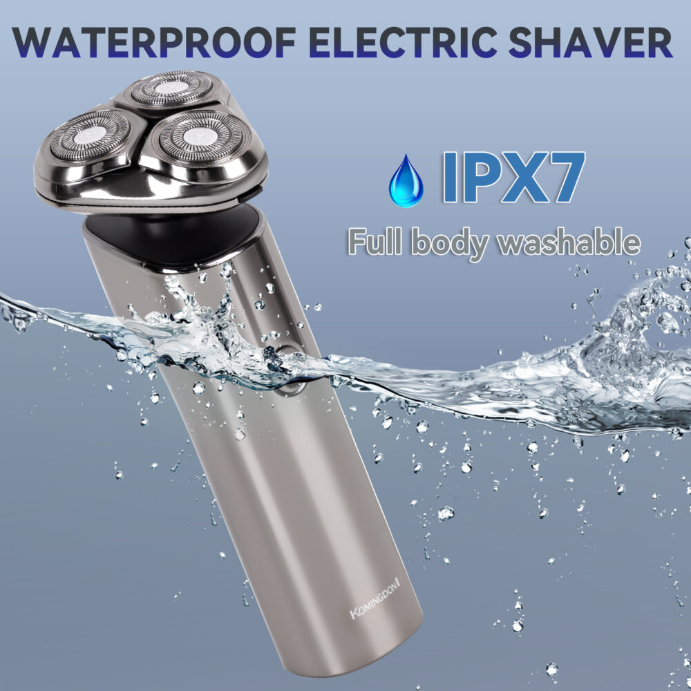 Intelligent floating rotating three blade shaver