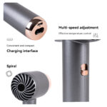 Rechargeable hair dryer, household high-speed negative ion wireless hair dryer