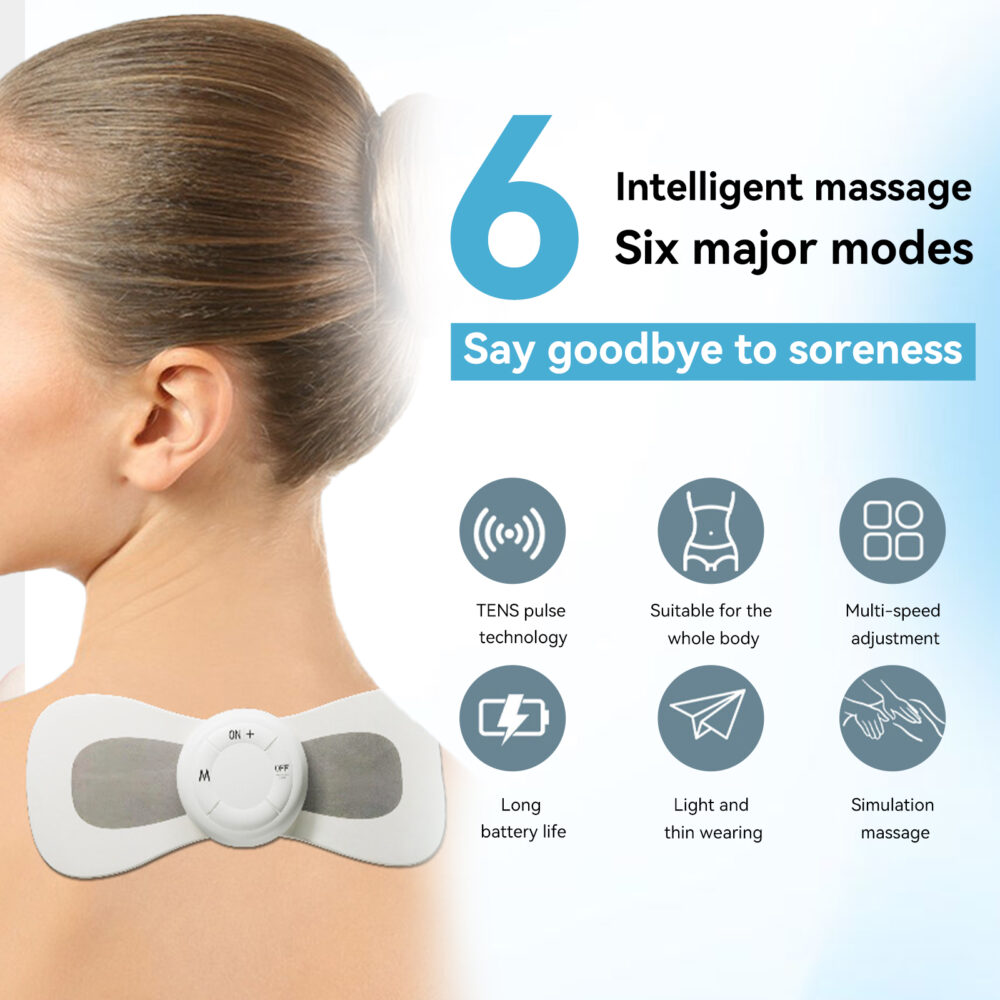 Portable Butterfly-Shaped Mini Massager - Electric Pulse Therapy Device for Muscle Relief
