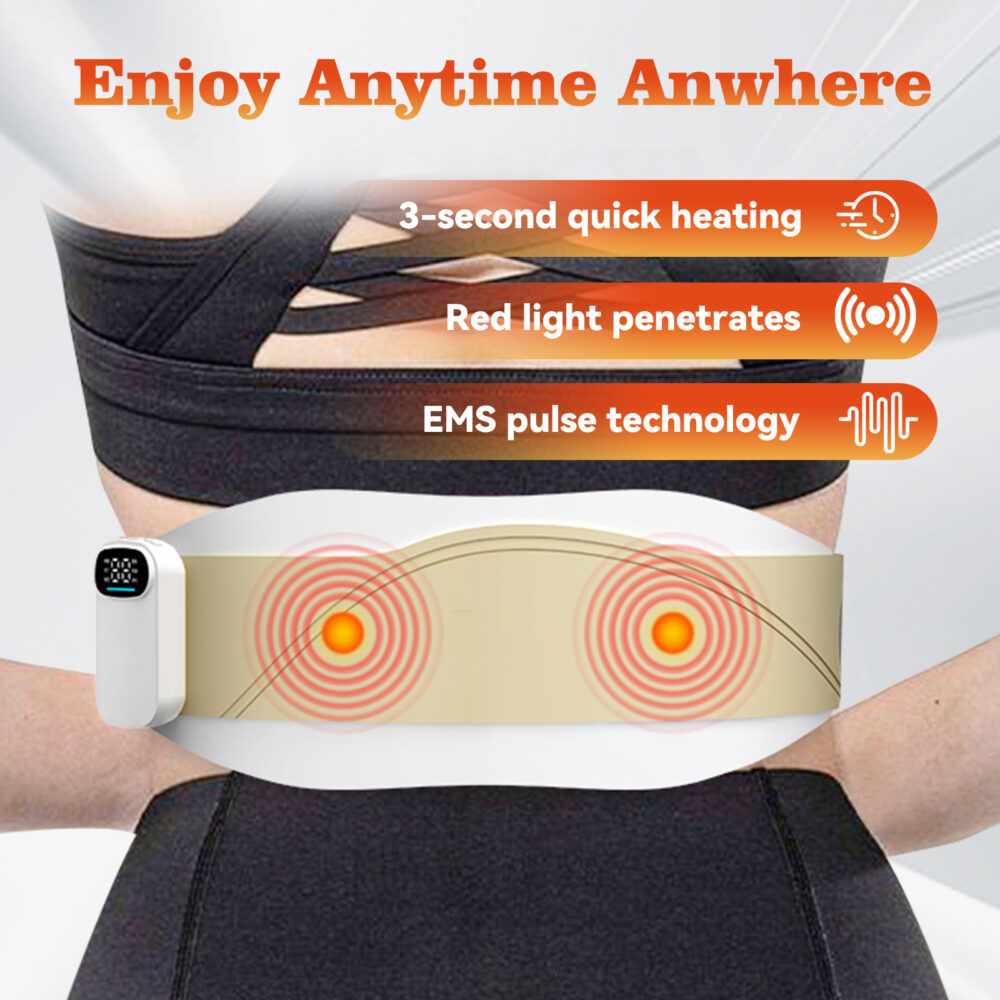 Smart Waist Massager & Support Belt with LED Display - Electric Lumbar Therapy Device for Pain Relief & Comfort
