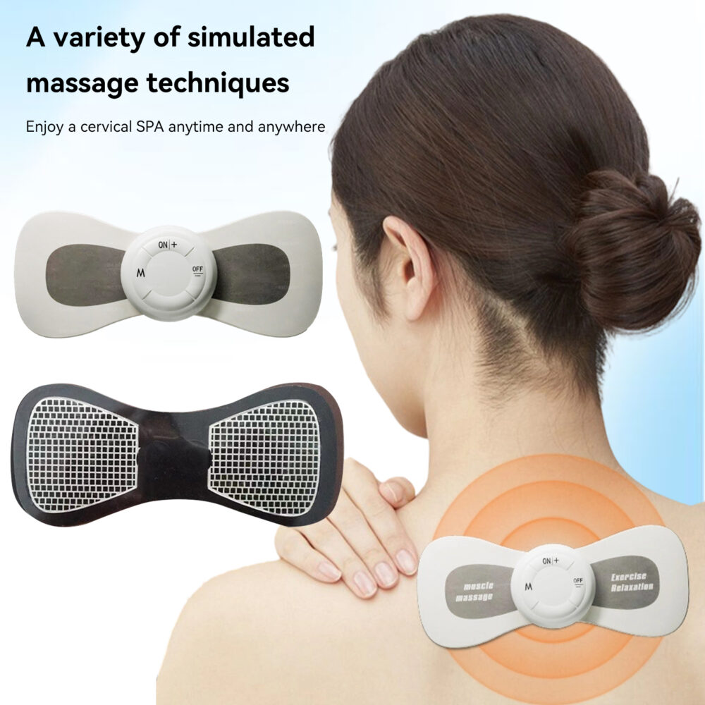 Portable Butterfly-Shaped Mini Massager - Electric Pulse Therapy Device for Muscle Relief