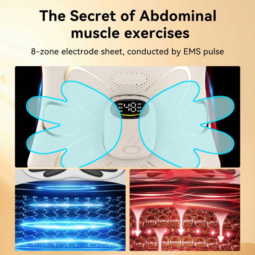 Smart Lumbar Massager with LED Display - Electric Waist Massage Device for Pain Relief & Relaxation