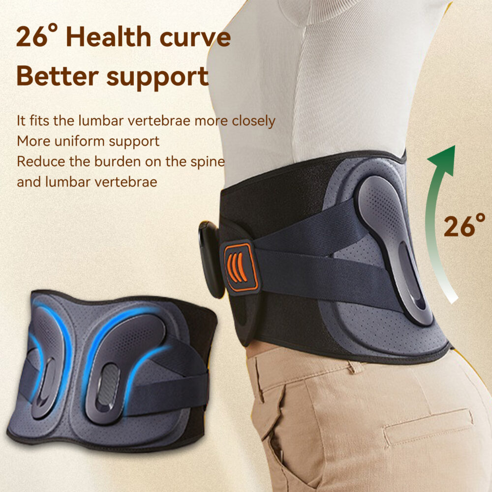 Ergonomic Lumbar Support Belt - Adjustable Back Brace for Pain Relief & Posture Correction