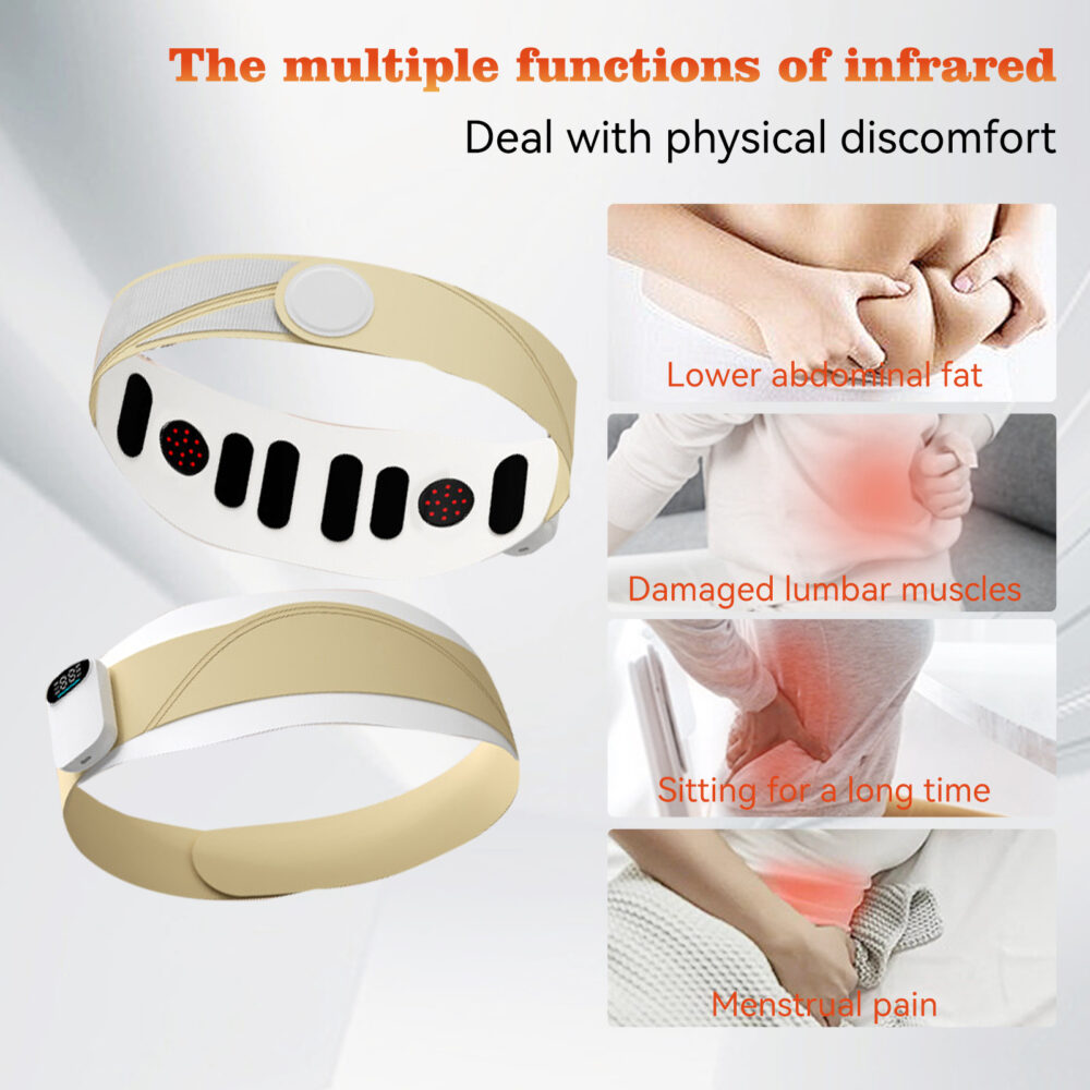 Smart Waist Massager & Support Belt with LED Display - Electric Lumbar Therapy Device for Pain Relief & Comfort
