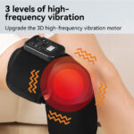 Wireless Knee Massager with Heat & Vibration, Adjustable Knee Brace for Knee Pain Relief