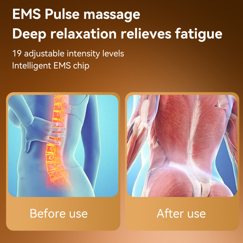 Smart Waist Massager Belt with Remote Control - Electric Lumbar Massage Device for Pain Relief & Relaxation